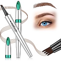 Eyebrow Pencil Microblade Eyebrow Pen Waterproof Eyebrow Pen 4 Fork Tip Pencil Smudge Proof Long Lasting Brow Pen Light Brown