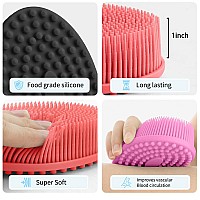 Silicone Body Scrubberloofah Exfoliating Body Scrubberbath Brushset Of 3 Soft Body Scrubber2In1 Doublesided Designhygien