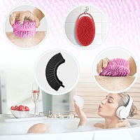 Silicone Body Scrubberloofah Exfoliating Body Scrubberbath Brushset Of 3 Soft Body Scrubber2In1 Doublesided Designhygien