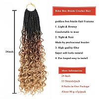 Liang Dian Goddess Box Braids Crochet Hair With Curly Ends 24 Inch 8 Packs Bohomian Braids Hair Crochet Braids For Black Women