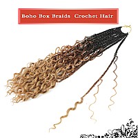 Liang Dian Goddess Box Braids Crochet Hair With Curly Ends 24 Inch 8 Packs Bohomian Braids Hair Crochet Braids For Black Women