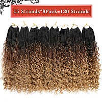 Liang Dian Goddess Box Braids Crochet Hair With Curly Ends 24 Inch 8 Packs Bohomian Braids Hair Crochet Braids For Black Women