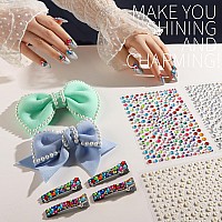 Teenitor Self Adhesive Face Gems And Pearls For Makeup Festival Jewels Hair Gems Rhinestone Stickers For Face Eye Makeup N