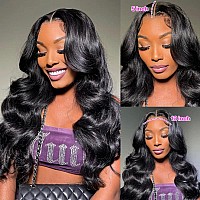 Yamikk 28 Inch 13X5 Hd Full Lace Front Wigs Human Hair Pre Plucked With Baby Hair 180 Density Body Wave Wigs For Women Natural F