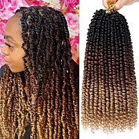 Leeven 8 Packs Ombre Brown Pretwisted Passion Twist Crochet Hair With Curly Ends 12 Inch 1B3027 Pre Looped Passion Twists Croc