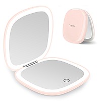 Deweisn Compact Mirror Lighted Travel Makeup Mirror With 1X10X Magnifying Double Sided Dimmable Portable Pocket Mirror For Han