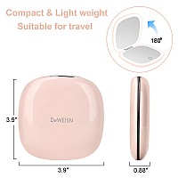 Deweisn Compact Mirror Lighted Travel Makeup Mirror With 1X10X Magnifying Double Sided Dimmable Portable Pocket Mirror For Han