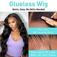 Mentor Glueless Wigs Human Hair Wear And Go Glueless Wig For Beginner Pre Plucked Pre Cut Lace Front Wigs Body Wave 6X4 Hd Lace