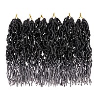 Leeven 108 Strands Ombre Grey Soft Locs Crochet Hair 12 Inch 6 Packs Pre Looped New Faux Locs Dreadlocks Crochet Locs Braids Hai