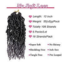 Leeven 108 Strands Ombre Grey Soft Locs Crochet Hair 12 Inch 6 Packs Pre Looped New Faux Locs Dreadlocks Crochet Locs Braids Hai