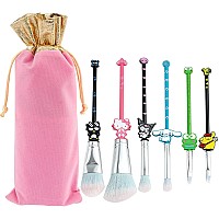 Marie Cartoon Cat Makeup Brushes 5Pcs Cute Animal Designed Soft Pink Makeup Brushes Set Professional Cosmetic Tool Kit Pink D