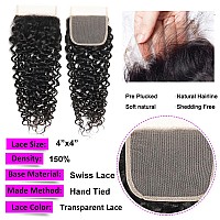 Wet And Wavy Bundles With Closure Water Wave 3 Bundles With 4X 4 Transparent Swiss Free Part Lace Closure Water Wave Hair Extens