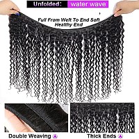 Wet And Wavy Bundles With Closure Water Wave 3 Bundles With 4X 4 Transparent Swiss Free Part Lace Closure Water Wave Hair Extens