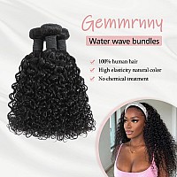 Gemmrnny Deep Water Wave Human Hair Bundles 20 22 24 Inch 3 Bundles Wet And Wavy Human Hair Water Wave Bundles Human Hair Natu