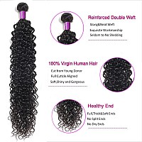 Water Wave Bundles With Closure 100 Unprocessed Brazilian Virgin Human Hair Curly Wave 4 Bundles With 4X4 Lace Closure Free Par