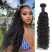 Gemmrnny Human Hair Bundles Deep Water Wave Unprocessed Curly Bundles Human Hair 1 Bundle Water Wave Wet And Wavy Bundles Natu