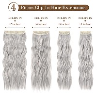 Reecho Hair Extensions 4Pcs Clip In Hair Extensions He001 Natural Soft Synthetic Hairpieces For Women 20 Inch200 Gram Pack O