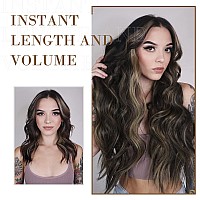 Reecho Hair Extensions 4Pcs Clip In Hair Extensions He001 Natural Soft Synthetic Hairpieces For Women 20 Inch200 Gram Pack O