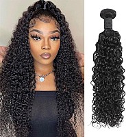 Gemmrnny Deep Water Wave Bundles Human Hair 1 Bundle 22 Inch Water Wave Human Hair Bundles Deal Double Weft Wet And Wavy Curly