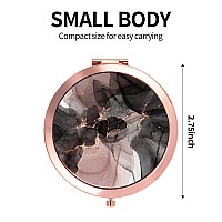 Dynippy Compact Mirror Rose Gold Makeup Mirror Folding Mini Pocket Mirror Portable Hand Mirror Doublesided 2 X 1X Magnification