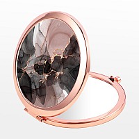 Dynippy Compact Mirror Rose Gold Makeup Mirror Folding Mini Pocket Mirror Portable Hand Mirror Doublesided 2 X 1X Magnification