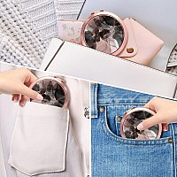 Dynippy Compact Mirror Rose Gold Makeup Mirror Folding Mini Pocket Mirror Portable Hand Mirror Doublesided 2 X 1X Magnification