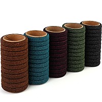 Qarwayoc 50Pcs Thick Hair Ties Cotton Hair Ponytail Holders For Women Men Seamless Large Hair Bands Ties 2 Inch In Diameter