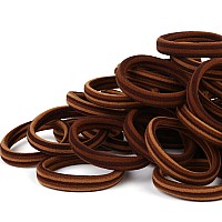 Qarwayoc 50Pcs Thick Hair Ties Cotton Hair Bands For Thick Curly Heavy Hair Brown 2 Inch In Diameter No Damage Seamless Tw