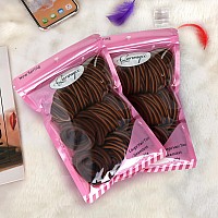 Qarwayoc 50Pcs Thick Hair Ties Cotton Hair Bands For Thick Curly Heavy Hair Brown 2 Inch In Diameter No Damage Seamless Tw