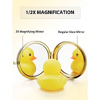 Getinbulk Compact Mirror Bulk Set Of 2 Doublesided 1X2X Magnifying Purse Pocket Makeup Mirrorsround Gold