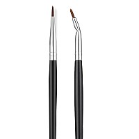 Fine Angled Eyeliner Brushes Jassins Precision Gel Eye Liner Brush Synthetic Bristles Eye Makeup Tool Ultra Thin Slanted Flat A