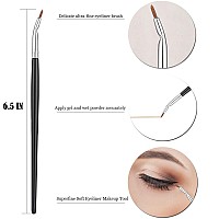 Fine Angled Eyeliner Brushes Jassins Precision Gel Eye Liner Brush Synthetic Bristles Eye Makeup Tool Ultra Thin Slanted Flat A