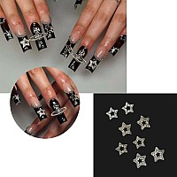 Baoximong 20 Pcs Nail Art Charms Star Nail Charms For Acrylic Nails 3D Shiny Nail Art Supplies Gold Silver Nail Gems Crystals Je