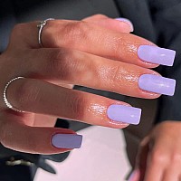 Purple Press On Nails Medium Longkxamelie Square Shaped Glue On Nails Mediumgel Manicure Nails Pure Color Acrylic Nails Press