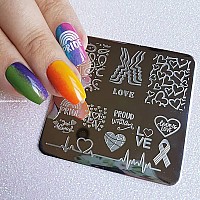 Rainbow Nail Art Stamping Plates Heart Designs Nail Stamp Templates Diy Stainless Steel Love Nail Image Polish Template Manicure