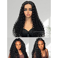 Ygqwd Curly Lace Front Wig Human Hair Deep Wave 13X4 Transparent Lace Frontal Wigs For Black Women Wet And Wavy Glueless Wigs Hu