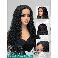 Ygqwd Curly Lace Front Wig Human Hair Deep Wave 13X4 Transparent Lace Frontal Wigs For Black Women Wet And Wavy Glueless Wigs Hu