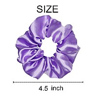 Sufermoe 6 Pcs Satin Silk Hair Scrunchies Soft Hair Ties For Women And Girls 45 Inch Hair Bands Assorted Purple