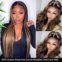 Haha Brown Highlight Ombre Human Hair Bundles Brazilan Straight 3 Bundles Human Hair18 20 22 Inch 12A Unprocessed Remy Virgin