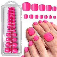 Loveourhome 240Pc Colored Press On Toenails Full Cover Fake Toe Nails Glossy Short Square False Toenails Artificial Pedicure Tip