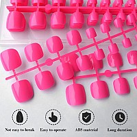 Loveourhome 240Pc Colored Press On Toenails Full Cover Fake Toe Nails Glossy Short Square False Toenails Artificial Pedicure Tip