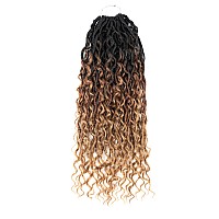 Aipin Goddess Locs Crochet Hair 14 Inch River Locs Boho Hippie Locs Wavy Crochet With Curly Hair In Middle And Ends Braids Hair