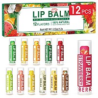 Dmsky 12 Pack Lip Balm Natural Lip Balm Bulk With Vitamin E And Coconut Oil Moisturizing Lip Balm For Dry Cracked Lips Lip Ba