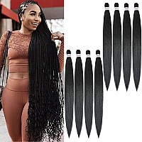 Alrence Pre Stretched Braiding Hair Long Braid 36 Inch 8 Packs Professional Braiding Hair Extensions Synthetic Crochet Twist Bra