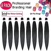 Alrence Pre Stretched Braiding Hair Long Braid 36 Inch 8 Packs Professional Braiding Hair Extensions Synthetic Crochet Twist Bra