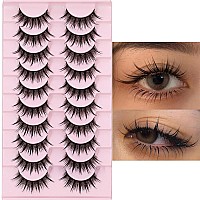 Augenli 10 Pairs Manga Lashes Natural Look Style Cosplay Wispy Eyelashes Anime Doll Look Lashes 16Mm False Eyelash Extension 03