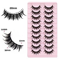 Augenli 10 Pairs Manga Lashes Natural Look Style Cosplay Wispy Eyelashes Anime Doll Look Lashes 16Mm False Eyelash Extension 03