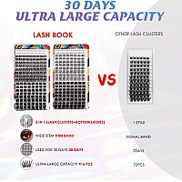 416Pcs D Curl Lash Clusters Lankiz Diy Lash Extension 5 In 1 Individual Lashes Ultralarge Capacity Cluster Lashes Wide Stem