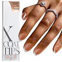 Btartboxnails French Gel Nail Tips French Tip Press On Nails Brown Extra Short Almond Xcoattips Preapplied Tip Primer Base