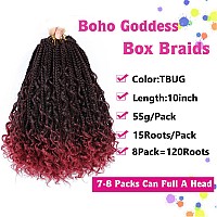 10Inch Goddess Box Braids Crochet Hair Box Braids Crochet Hair For Black Women Pre Looped Crochet Hair With Curly Ends Bohemian